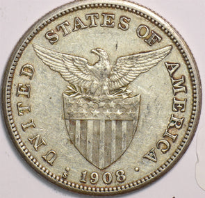 Philippines 1908 S Peso Eagle P0313 combine shipping