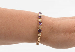 Amethyst 10K Gold Bracelet GB0002