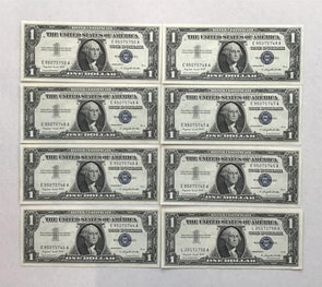 1957A Silver Certificates Dollar Lot of 8 Run of 8 consecutive uncirculated RC