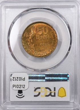 France 1953 50 Francs Rooster animal PCGS MS 65 Gad-880 PI0212 combine shipping