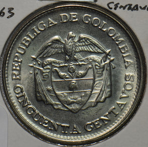 Colombia 1963 50 Centavos Eagle animal 196100 combine shipping