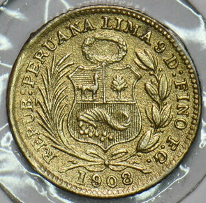 Peru 1908 FG 1/2 Dinero 196564 combine shipping