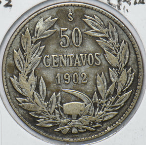 Chile 1902 S 50 Centavos Condor animal 295164 combine shipping