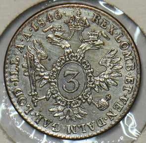 Austria 1846 3 Kreuzer Eagle animal 151661 combine shipping