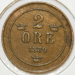 Sweden 1889 2 Ore 240441 combine shipping