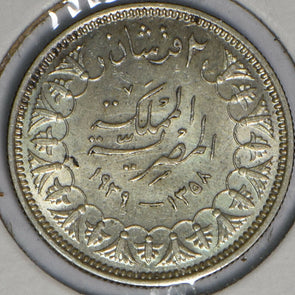 Egypt 1939 AH 1359 2 Piastres 296598 combine shipping