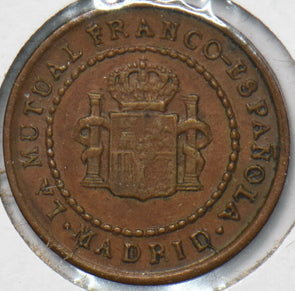 Spain Alfonso XIII LA MUTUAL FRANCO-ESPANOLA Token 293136 combine shipping