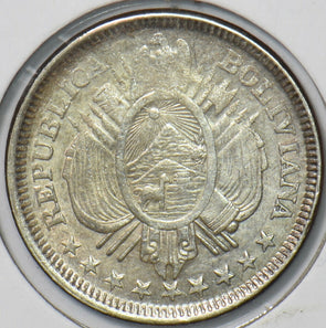 Bolivia 1886 20 Centavos Eagle animal Alpaka 295425 combine shipping