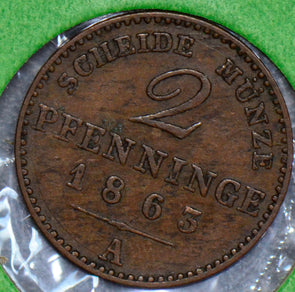 Germany 1863 2 Pfennig  190464 combine shipping