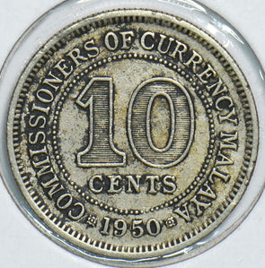 Malaya 1950 10 Cents 153836 combine shipping
