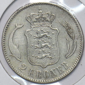 Denmark 1876 2 Kroner Porpoise animal 295833 combine shipping