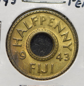Fiji 1943 1/2 Penny  291994 combine shipping