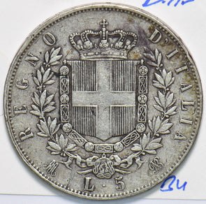 Italy 1874 5 Lire 490224 combine shipping