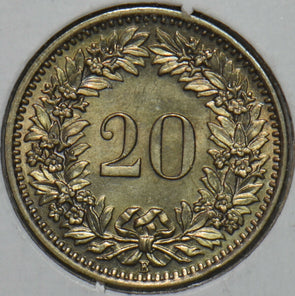 Switzerland 1960 20 Rappen UNC 152257 combine shipping
