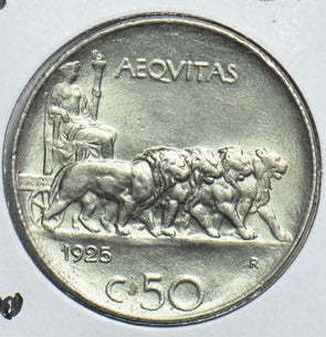 Italy 1925 50 Centesimi Lion 298809 combine shipping