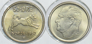 Norway 1962 50 Ore BU Elkhound 198593 combine shipping