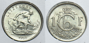 Luxembourg 1952 Franc BU 198558 combine shipping
