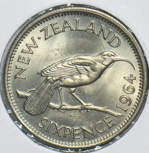 New Zealand 1964 6 Pence Huia bird 298678 combine shipping