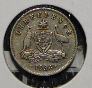 Australia 1936 3 Pence Kangaroo animal Emu  901247 combine shipping