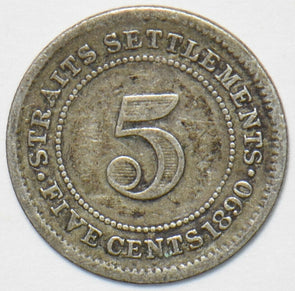 Straits Settlements 1890 5 Cents 151446 combine shipping