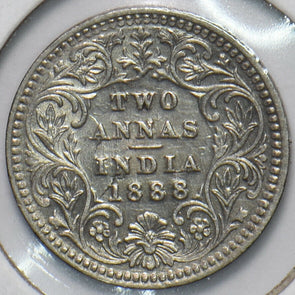 British India 1888 C 2 Annas Die Crack 294038 combine shipping
