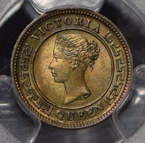 Ceylon 1901 1/4 Cent PCGS MS64BN incandescent green toning PC0814 combine shippi