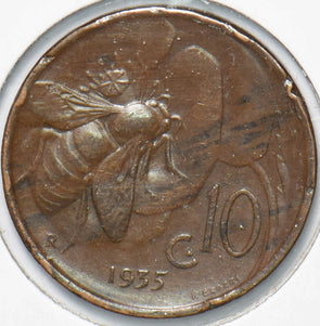Italy 1935 Vittorio Emanvele III 10 Centesimi Honey Bee animal 192219 combine s