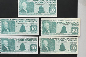 US 1988 -97 USDA $10 Food Coupons Damaged/Torn Lot of 15 RC0712 combine shipping