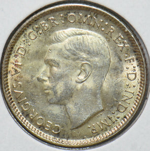 Australia 1943 D 6 Pence Kangaroo animal Emu 192764 combine shipping