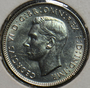 Australia 1942 D 6 Pence Kangaroo animal Emu 193418 combine shipping