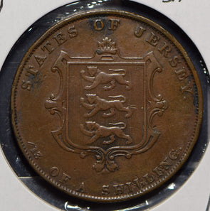 Jersey 1851 1/13 Shilling Lion animal  190582 combine shipping