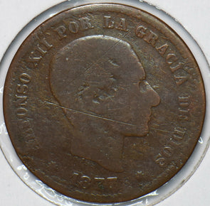 Spain 1877 5 Centimos 902692 combine shipping