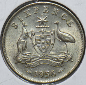Australia 1956 6 Pence Kangaroo animal Emu 192739 combine shipping