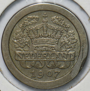 Netherlands 1907 5 Cents Clipped 193355 combine shipping