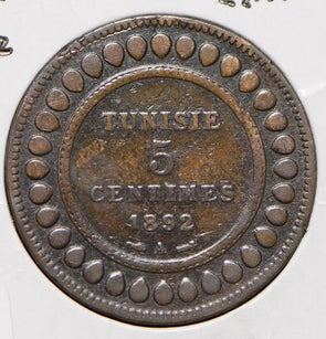 Tunisia 1892 AH 1309 5 Centimes  191298 combine shipping