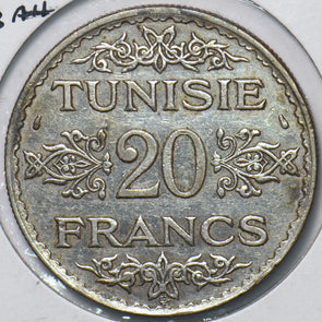 Tunisia 1934 AH1353 20 Francs 294253 combine shipping