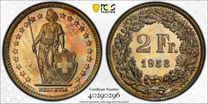 Switzerland 1958 B 2 Francs PCGS UNC PC1110 combine shipping