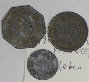 German States 1918 Eisleben 1/10/50 Pfennig usual low quality BU0461 combine shi