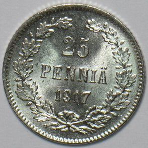 Finland 1917 25 Pennia Eagle animal 294483 combine shipping