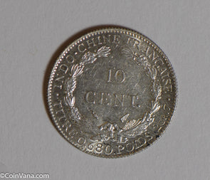 French Indo china 1937 10 Cents silver rare this nice BU0500 combine shipping