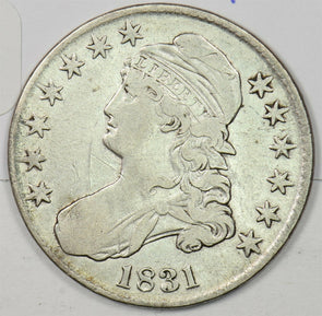 1831 Capped Bust Half Dollar 90% silver OBV. SCRS Net Fine U0451