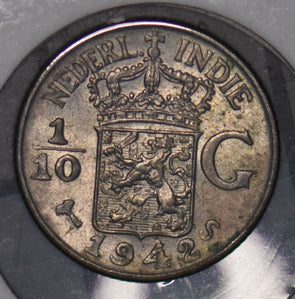 Netherlands East Indies 1942 1/10 Gulden Lion animal  900446 combine shipping