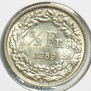 Switzerland 1959 1/2 Franc 240602 combine shipping