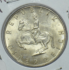 Austria 1961 Man Riding Horse 5 Schilling 191583 combine shipping