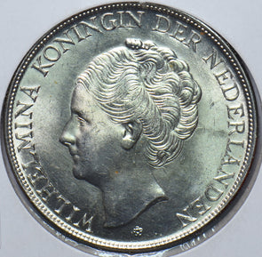 Netherlands Antilles 1944 2 1/2 Gulden Lion animal 294875 combine shipping