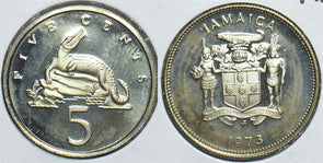 Jamaica 1973 5 Cents Crocodile animal Proof 153824 combine shipping
