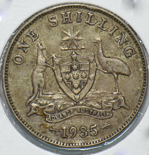 Australia 1935 Shilling Kangaroo animal Ostrich Georgivs V 293295 combine shippi