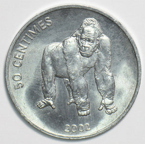 Congo 2002 50 Centimes Lionanimal Gorilla 197844 combine shipping