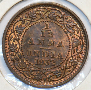 India British 1932 1/12 Anna UNC 903303 combine shipping