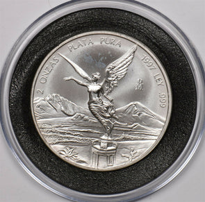 Mexico 1997 Eagle animal Snake Gem BU 2oz pure silver BU0739 combine shipping